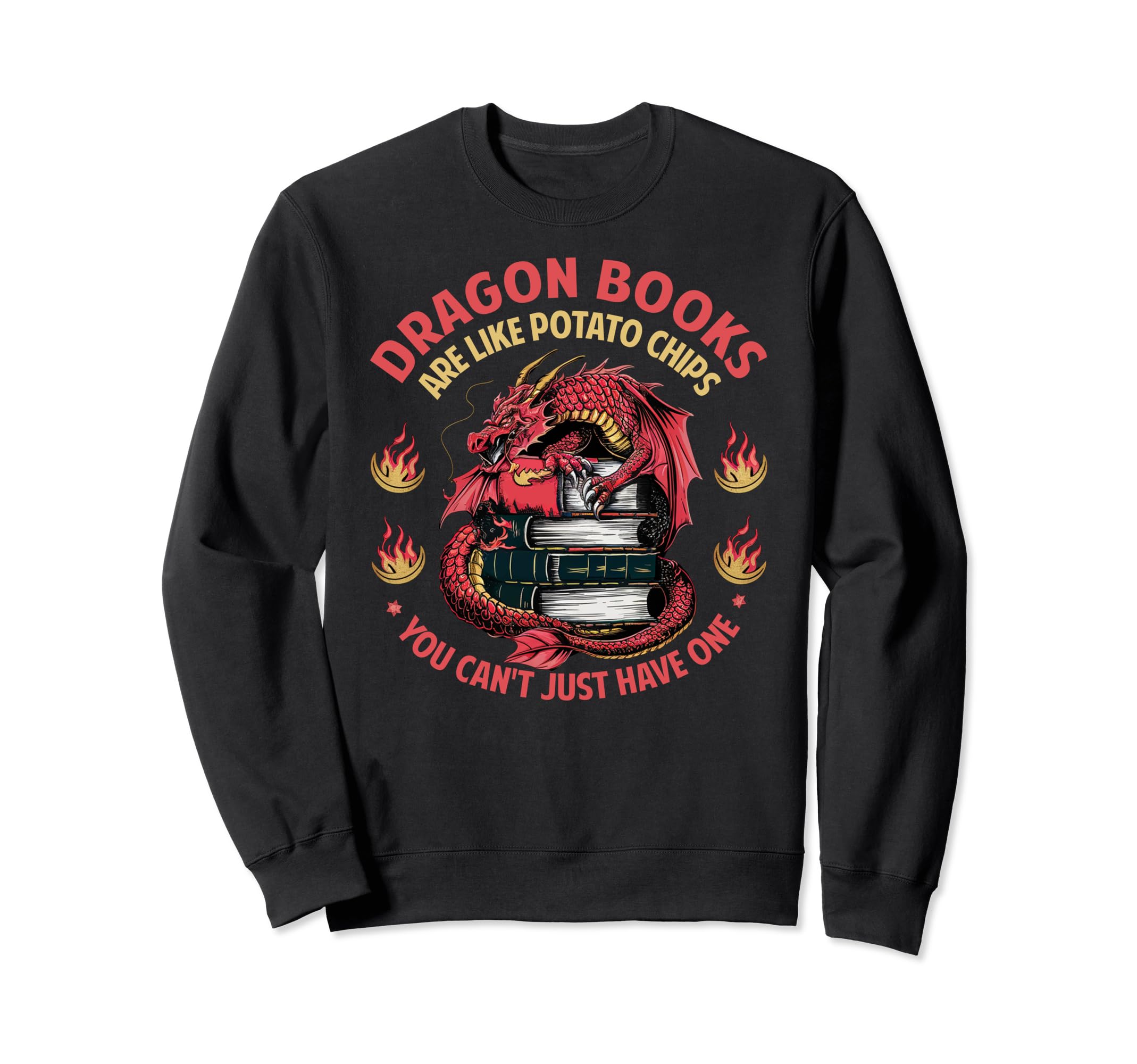 Dragon Books Lover Potato Chips Sweatshirt - Casual Everyday Wear Unisex - T-Shirt, Sweatshirt, Hoodie