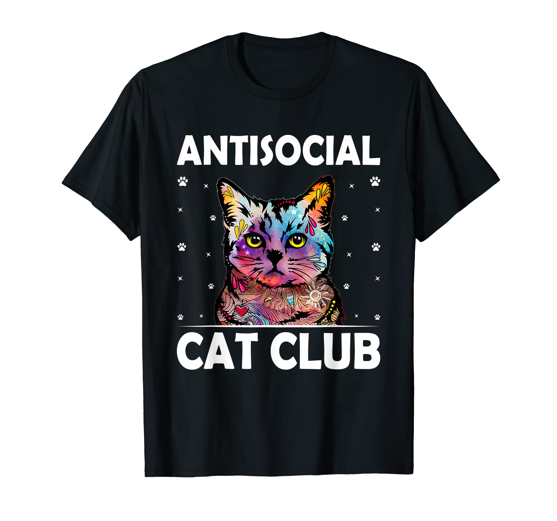 Antisocial Cat Club Introvert Cat Lover T-Shirt - Custom Art Print Unisex - T-Shirt, Sweatshirt, Hoodie