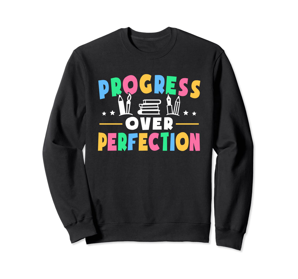 Progress Over Perfection Ell English Sweatshirt - Trendy Graphic Unisex - T-Shirt, Sweatshirt, Hoodie