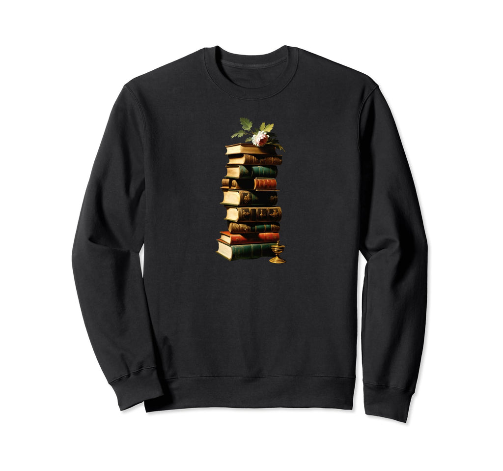 Book Worm Book Stack Reading Addict Sweatshirt - Graphic Print Unisex - T-Shirt, Sweatshirt, Hoodie