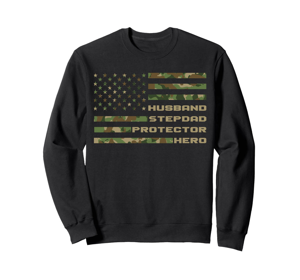 Husband Stepdad Protector Hero Sweatshirt - Aesthetic Graphic for Adults - T-Shirt, Sweatshirt, Hoodie