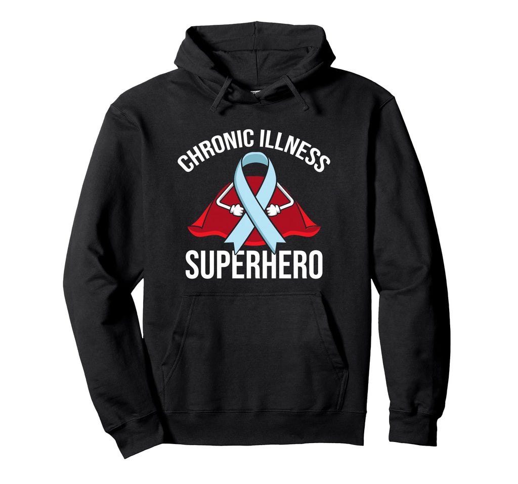 Chronic Illness Superhero Warrior Hoodie - Trendy Graphic Men Women - T-Shirt, Sweatshirt, Hoodie