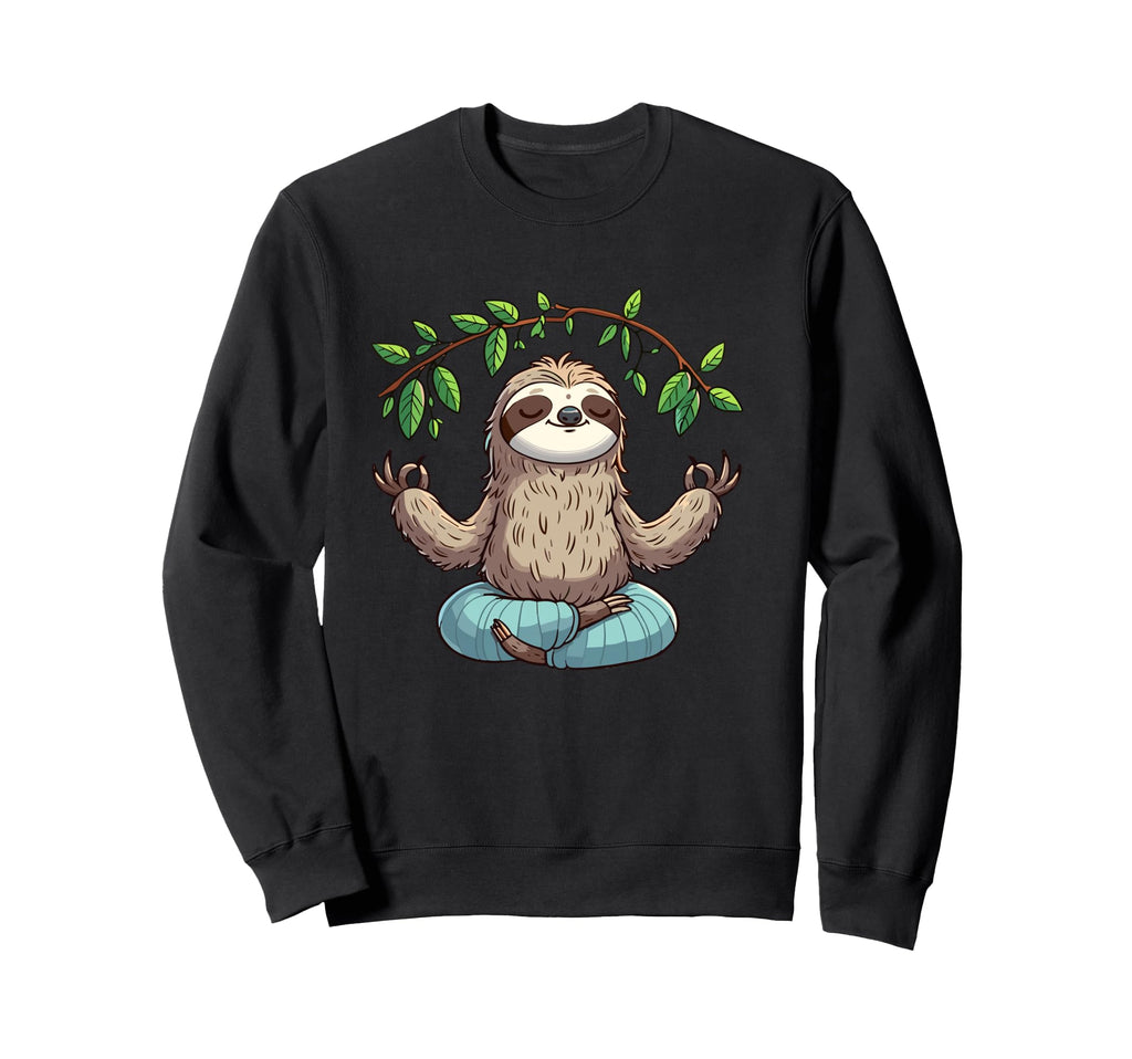 Meditation Sloth Yoga Pose Sweatshirt - Casual Everyday Wear Unisex - T-Shirt, Sweatshirt, Hoodie