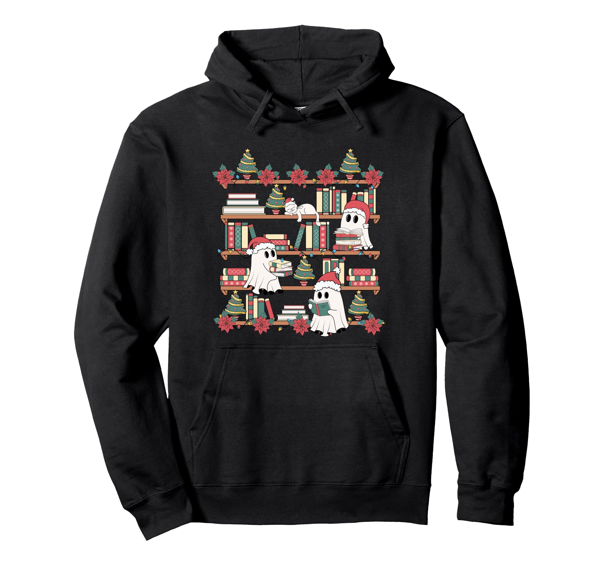 Read More Books Ghost Santa Hat Geeks Hoodie - Streetwear Style for Adults - T-Shirt, Sweatshirt, Hoodie