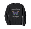 Anti Social Butterfly Bold Simple Sweatshirt - Trendy Graphic for Adults - T-Shirt, Sweatshirt, Hoodie