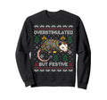 Overstimulated But Festive Possum Sweatshirt - Novelty Apparel for Adults - T-Shirt, Sweatshirt, Hoodie