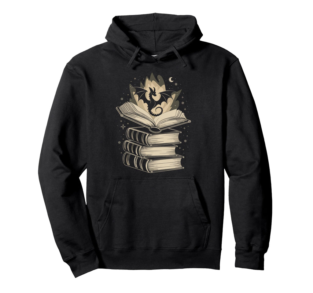 Fantasy Dragon Books Magical Reader Hoodie - Unique Graphic Unisex - T-Shirt, Sweatshirt, Hoodie