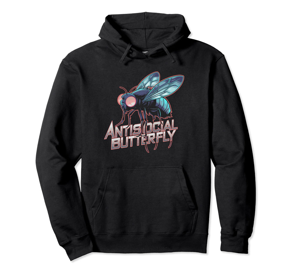 Antisocial Butterfly Housefly Introvert Hoodie - Streetwear Style Unisex - T-Shirt, Sweatshirt, Hoodie