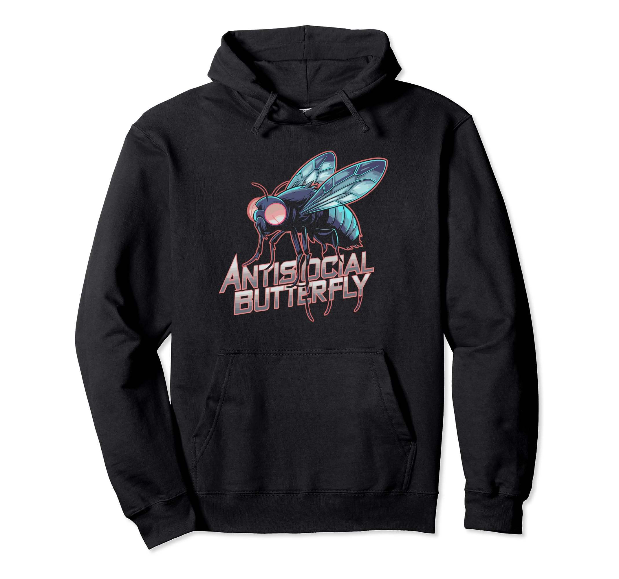 Antisocial Butterfly Housefly Introvert Hoodie - Streetwear Style Unisex - T-Shirt, Sweatshirt, Hoodie