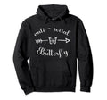 Anti Social Butterfly Hoodie - Aesthetic Graphic Unisex - T-Shirt, Sweatshirt, Hoodie