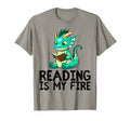 Dragon Reading Book Worm Nerd School T-Shirt - Aesthetic Graphic Unisex - T-Shirt, Sweatshirt, Hoodie
