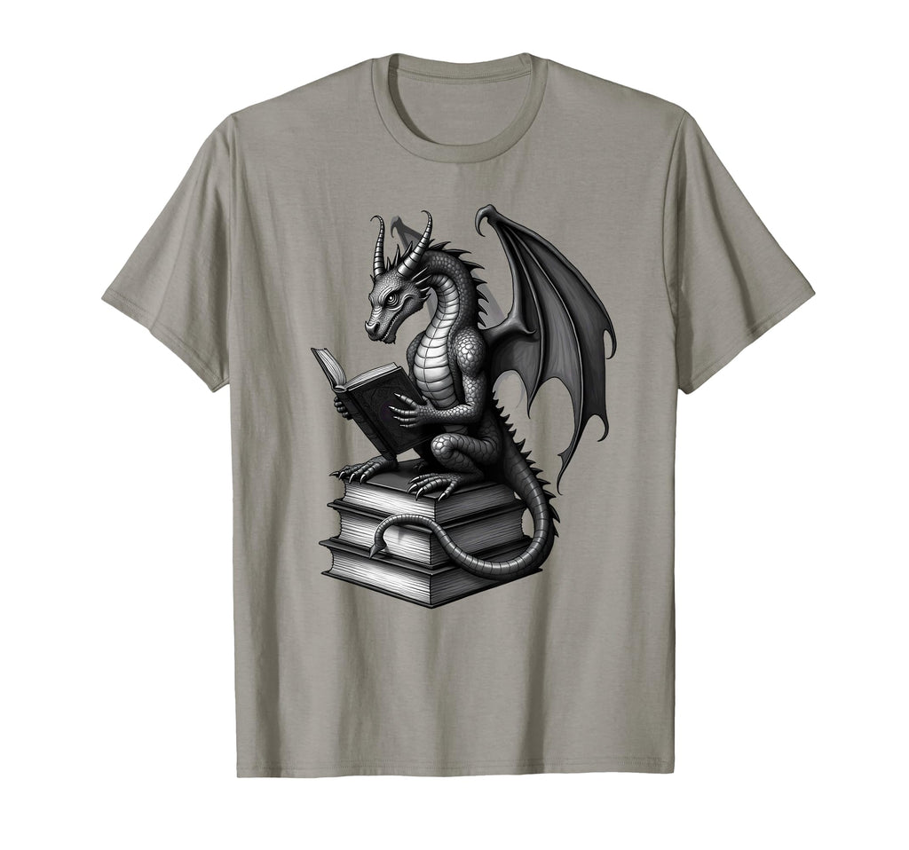 Fantasy Book Reader Dragon Reading Books T-Shirt - Novelty Apparel Unisex - T-Shirt, Sweatshirt, Hoodie