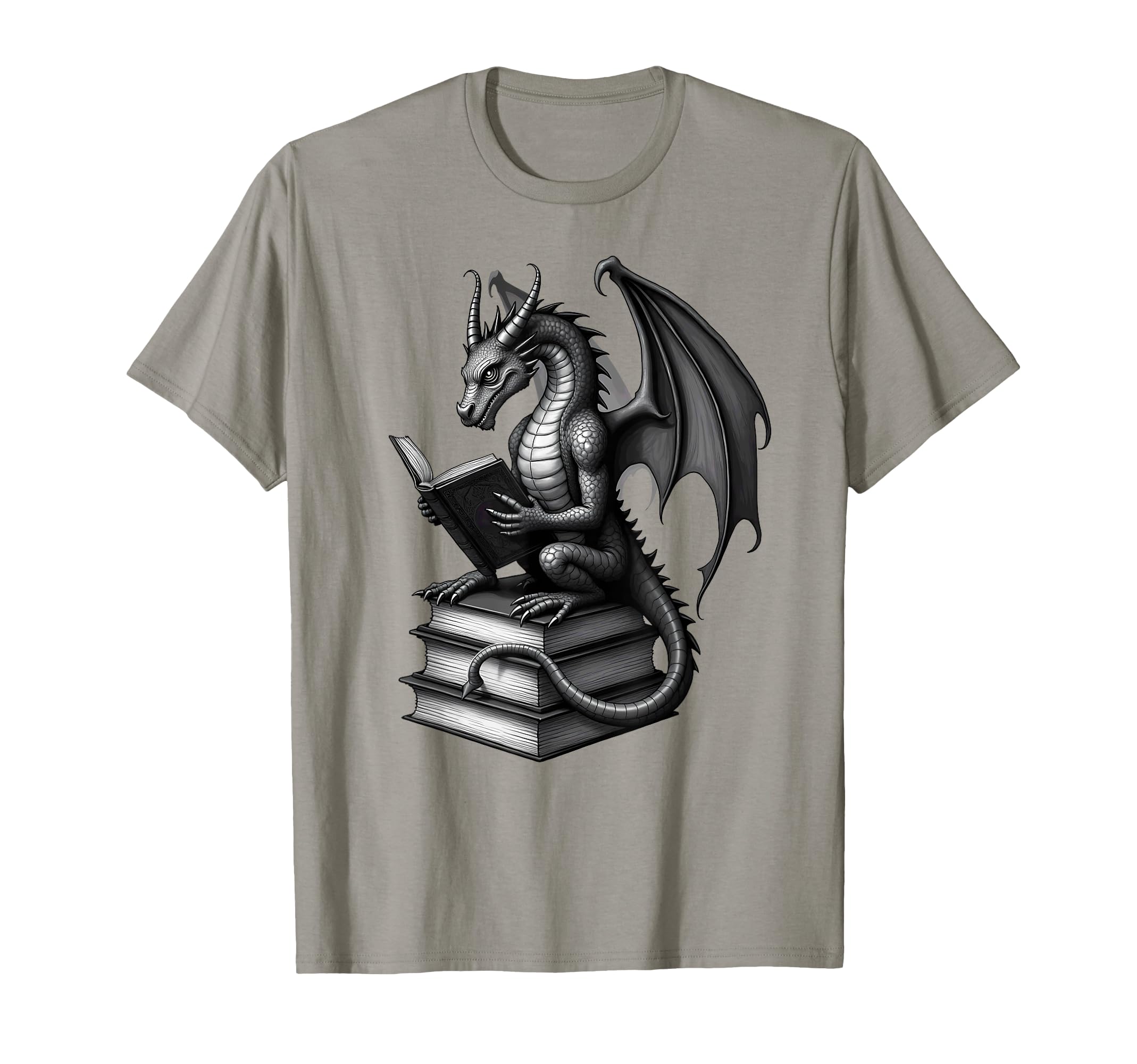 Fantasy Book Reader Dragon Reading Books T-Shirt - Novelty Apparel Unisex - T-Shirt, Sweatshirt, Hoodie