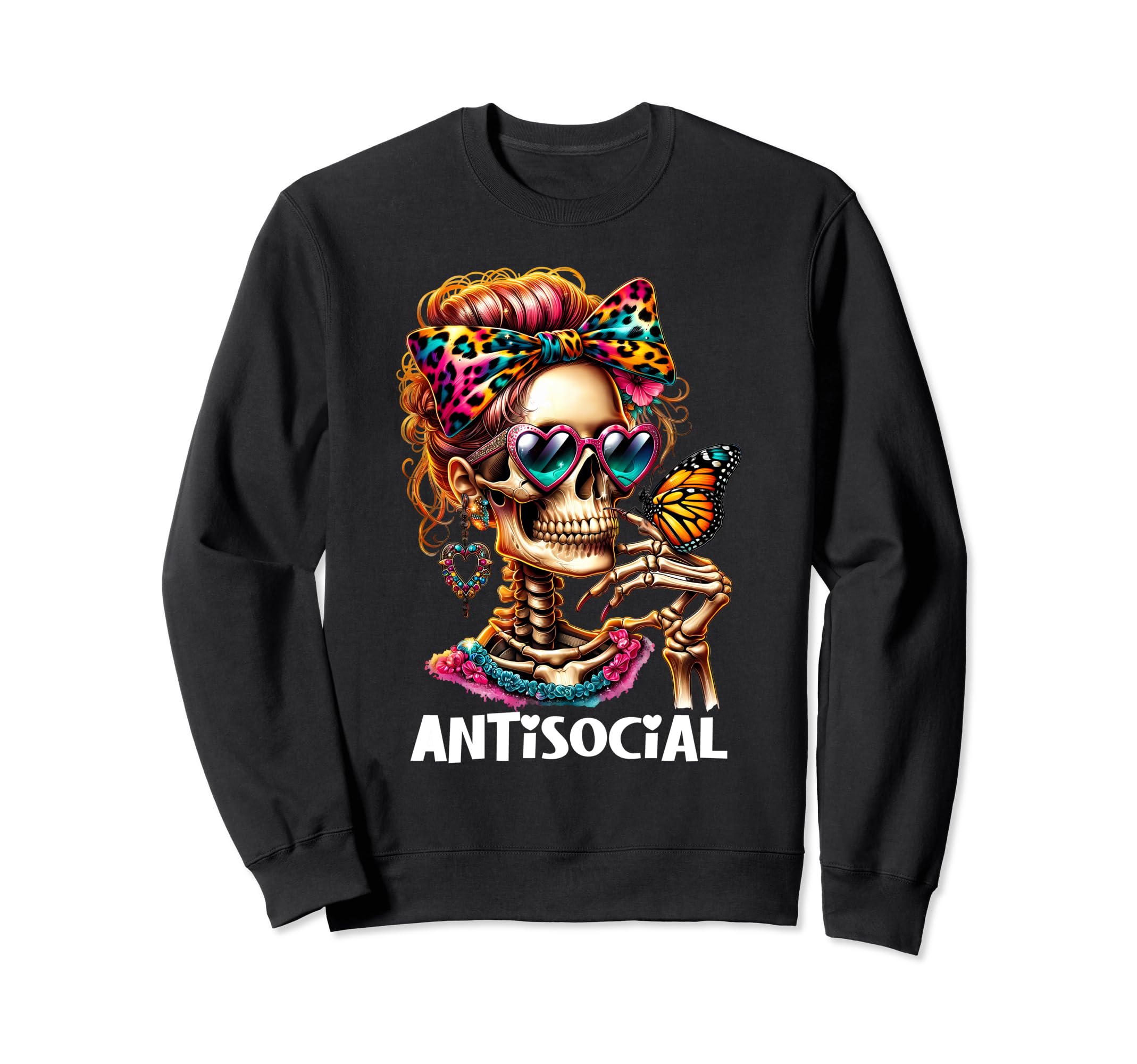 Antisocial Butterfly Sweatshirt - Aesthetic Graphic Men Women - T-Shirt, Sweatshirt, Hoodie