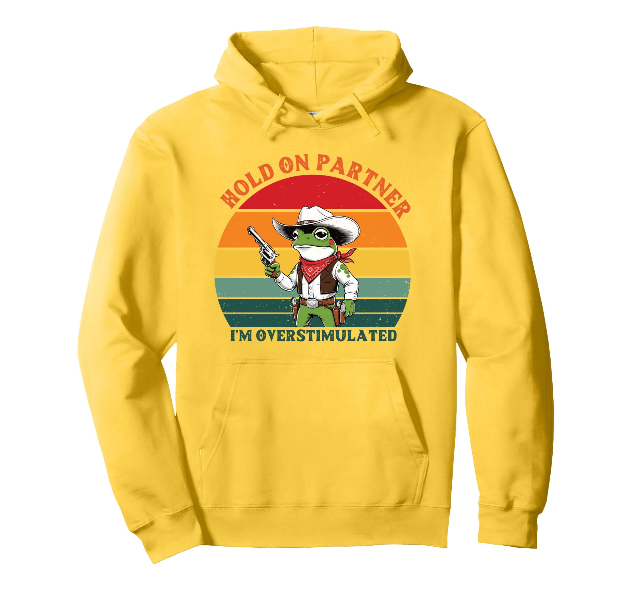 Hold Partner Im Overstimulated Frog Hoodie - Aesthetic Graphic for Adults - T-Shirt, Sweatshirt, Hoodie