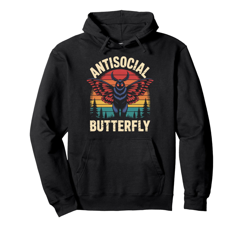 Cryptid Cryptozoology Mothman Introvert Hoodie - Graphic Print Unisex - T-Shirt, Sweatshirt, Hoodie