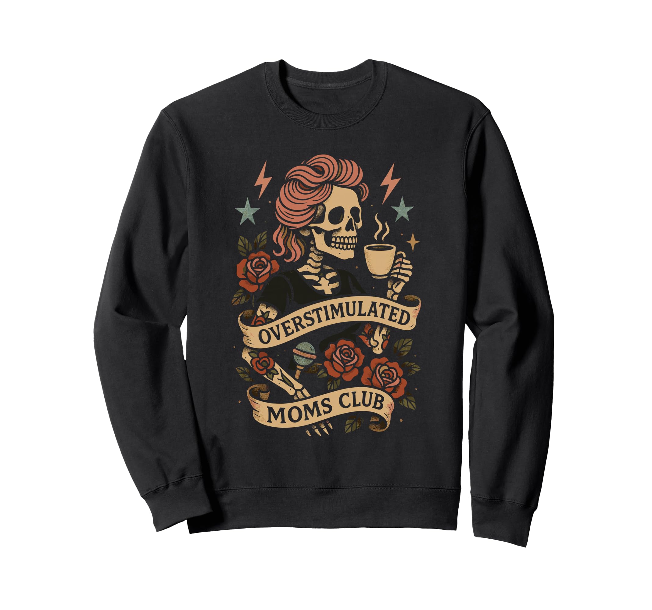 Overstimulated Moms Club Sweatshirt - Fun Novelty Design for Adults - T-Shirt, Sweatshirt, Hoodie