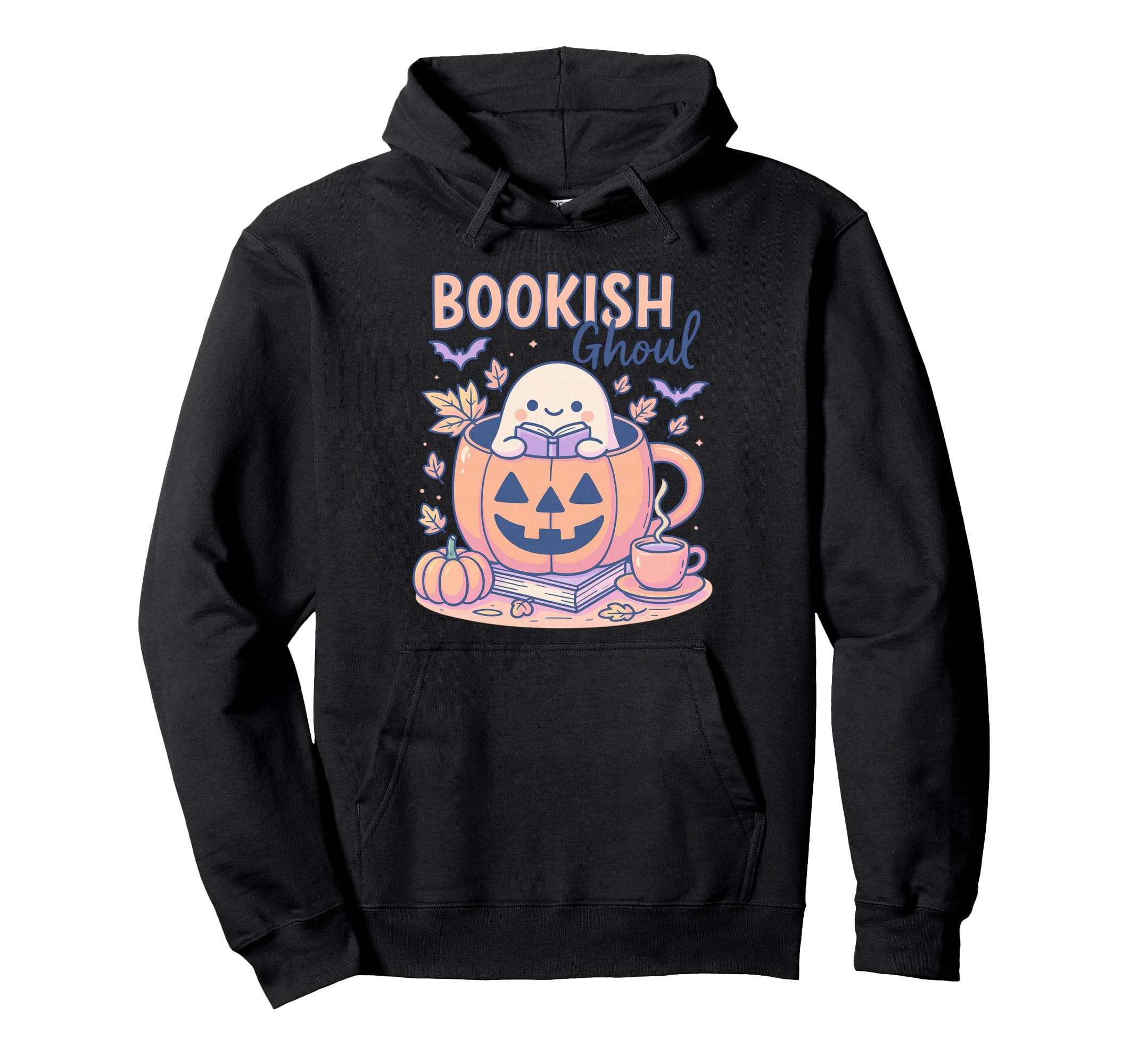 Halloween Bookish Ghoul Book Lover Hoodie - Minimalist Print Men Women - T-Shirt, Sweatshirt, Hoodie