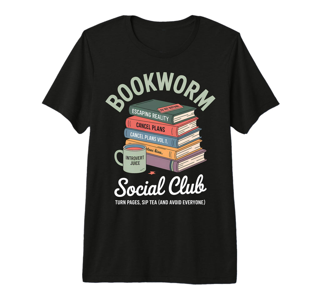 Bookworm Social Club Introvert Love T-Shirt - Aesthetic Graphic Unisex - T-Shirt, Sweatshirt, Hoodie
