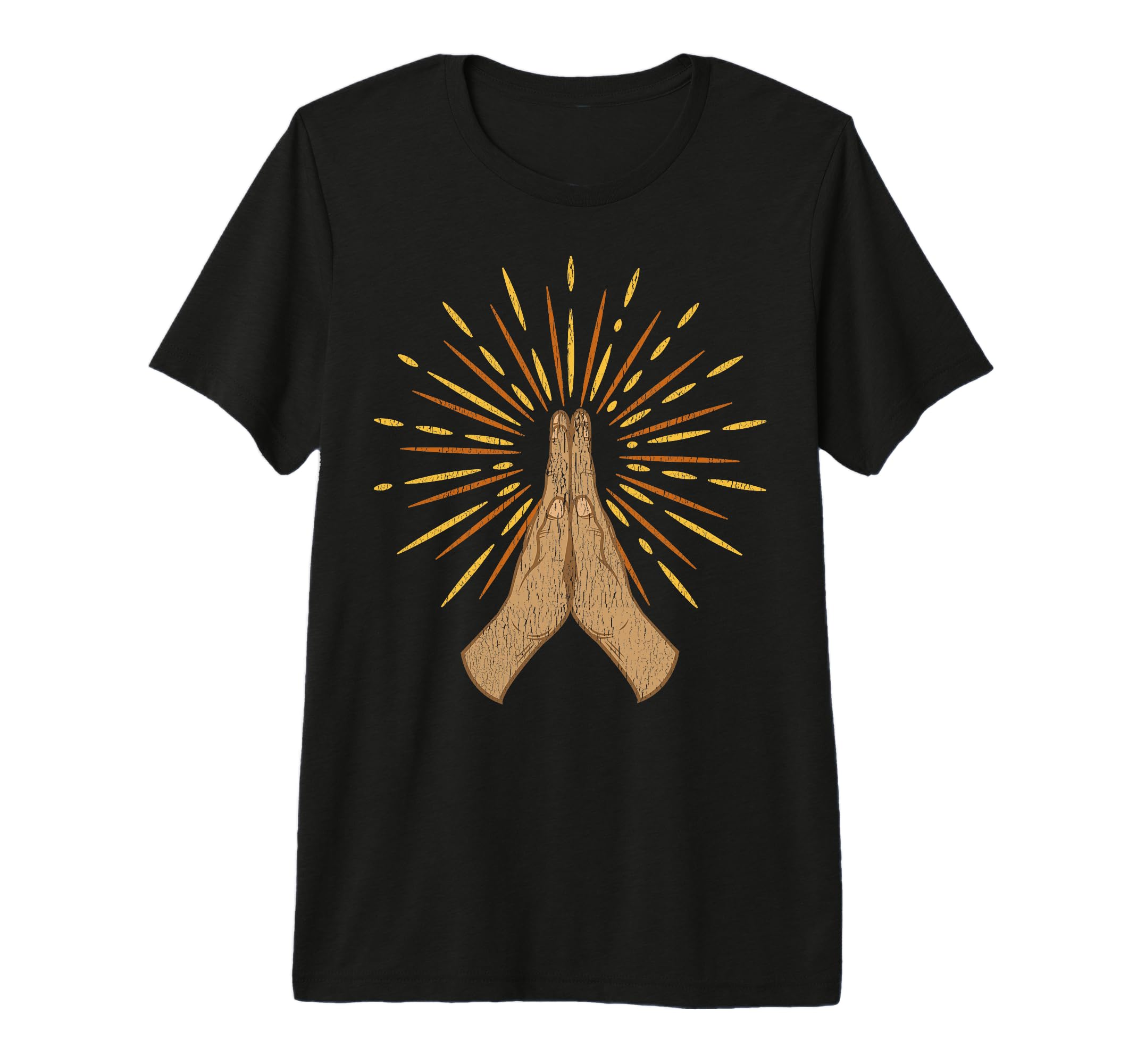 Pray Pray Hands Prayer Rays Spiritual T-Shirt - Graphic Print Unisex - T-Shirt, Sweatshirt, Hoodie