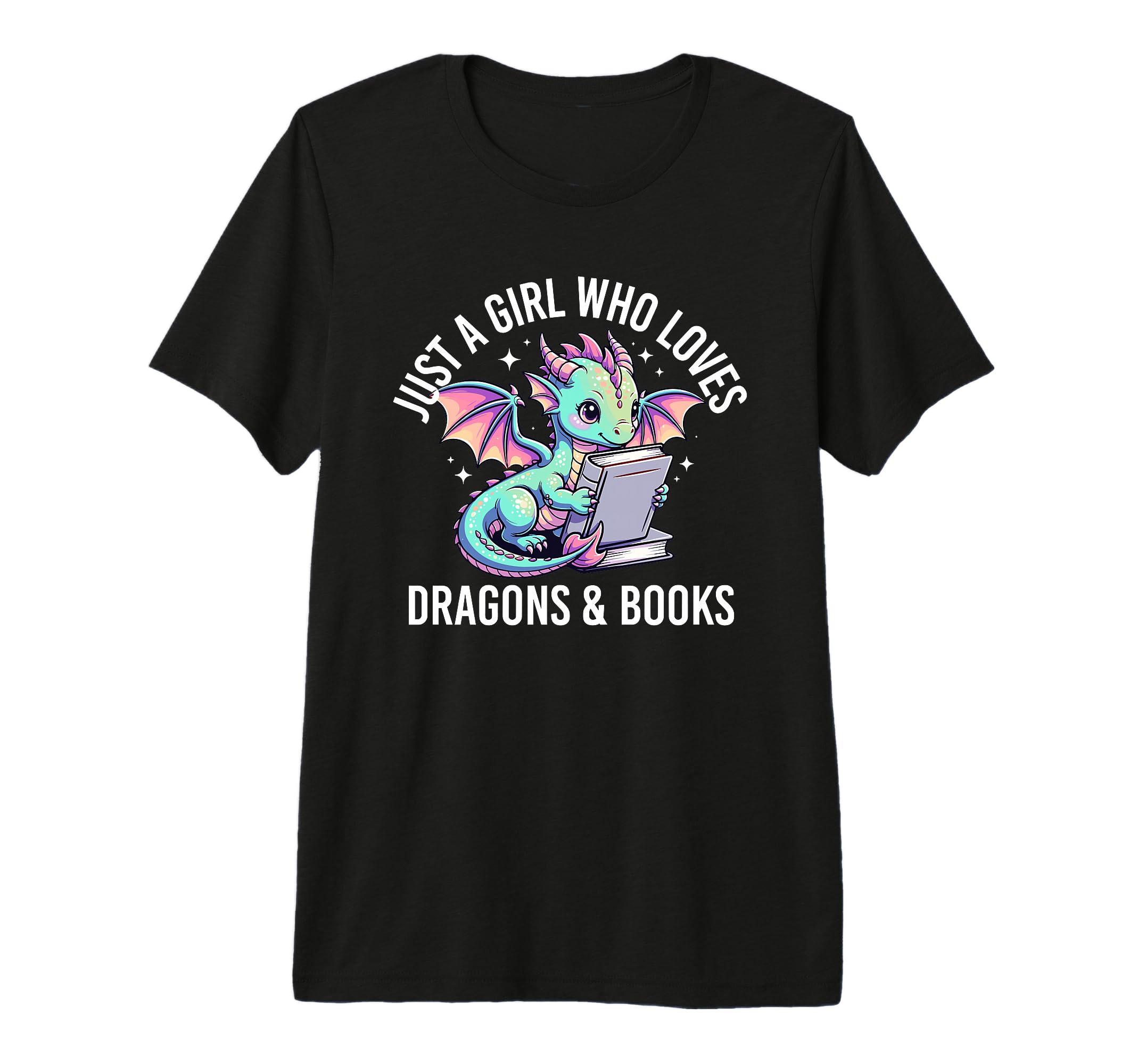 Just Who Loves Dragons And Books T-Shirt - Custom Art Print Men Women - T-Shirt, Sweatshirt, Hoodie