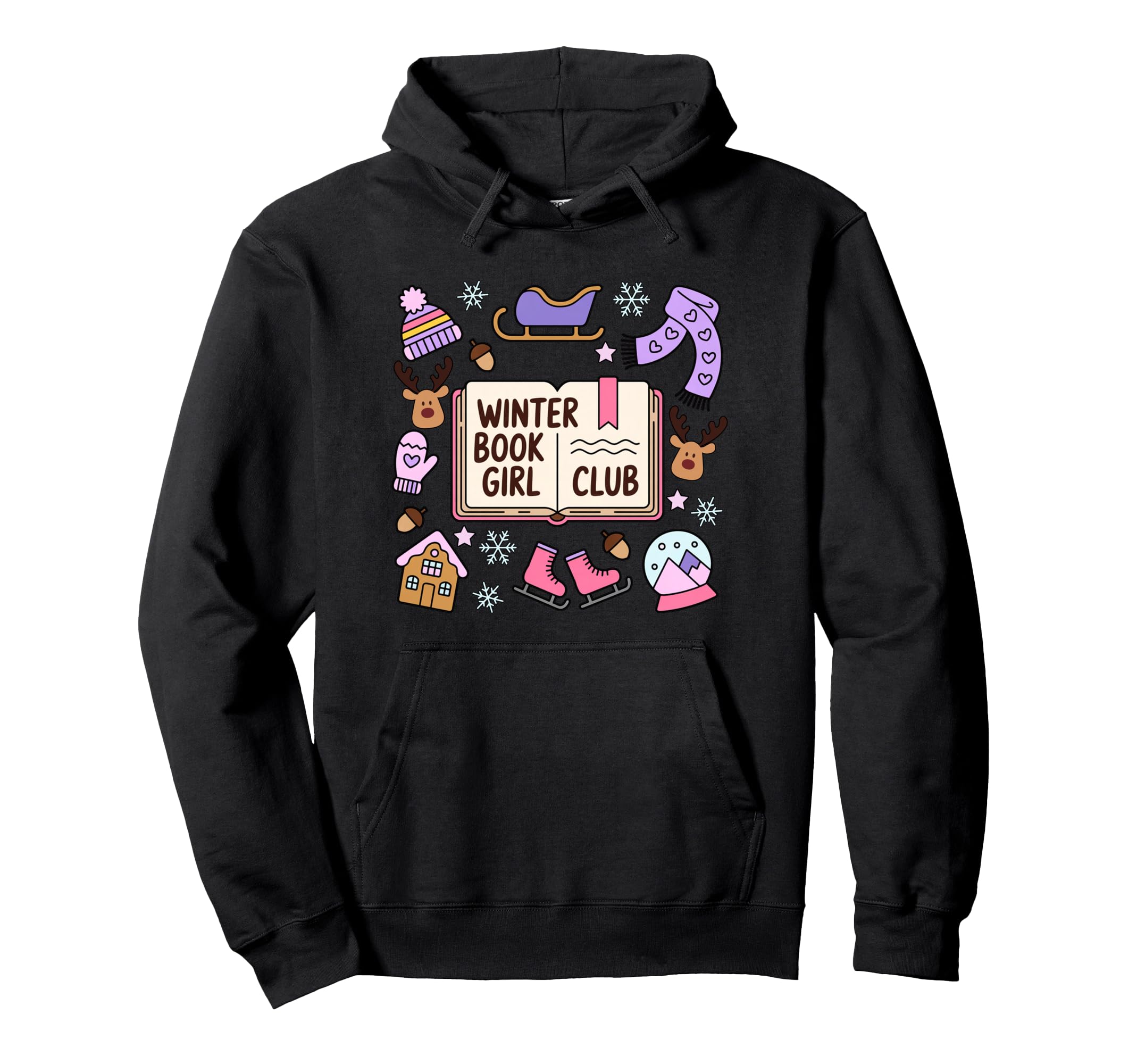 Winter Book Club Book Lover Hoodie - Minimalist Print for Adults - T-Shirt, Sweatshirt, Hoodie