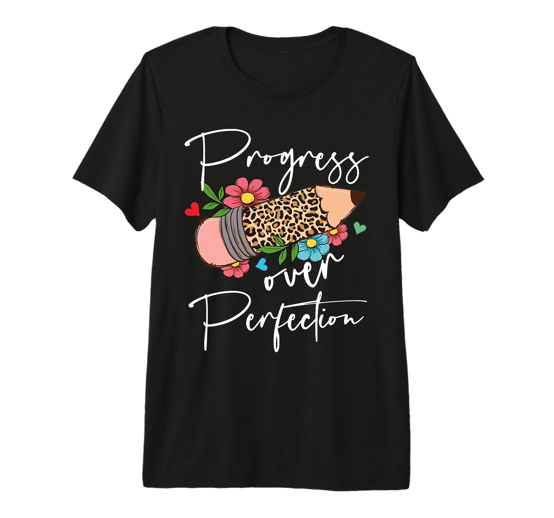 Progress Over Perfection Leopard T-Shirt - Aesthetic Graphic for Adults - T-Shirt, Sweatshirt, Hoodie