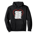 Stack Heart Reading Literary Librarian Hoodie - Novelty Apparel Men Women - T-Shirt, Sweatshirt, Hoodie
