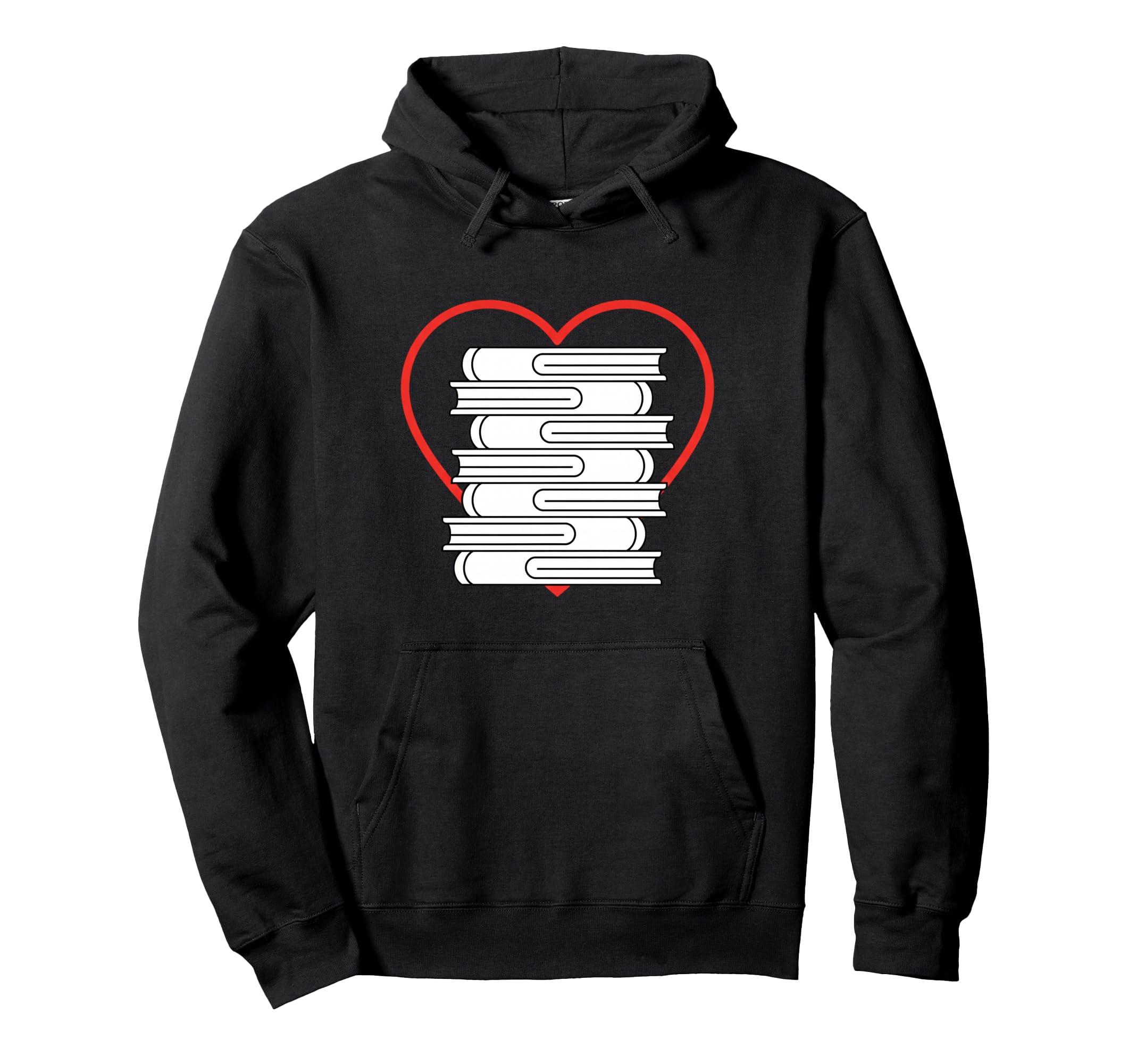 Stack Heart Reading Literary Librarian Hoodie - Novelty Apparel Men Women - T-Shirt, Sweatshirt, Hoodie