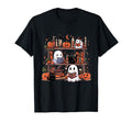 Bookish Ghost Halloween Reading T-Shirt - Minimalist Print Men Women - T-Shirt, Sweatshirt, Hoodie
