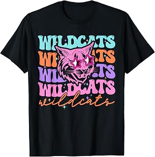 Wildcats Mascot Back to School Spirit Sport Men Women Groovy T-Shirt Unisex T-shirt, Sweatshirt, Hoodie, Long Sleeve Tee - T-Shirt, Sweatshirt, Hoodie