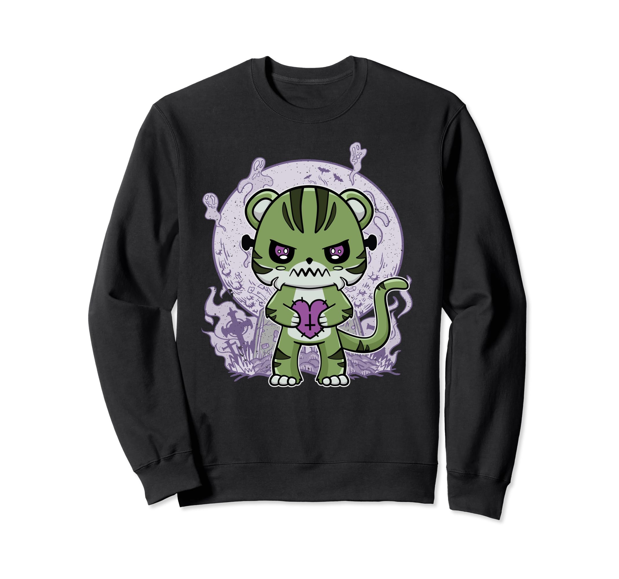 Tiger Anime Cat Coffee Book Sweatshirt - Graphic Print Men Women - T-Shirt, Sweatshirt, Hoodie