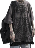 Women Man Y2K Skeleton T-Shirt, Punk Aesthetic Goth Skull Graphic Alternative Grunge Oversized Top Tshirts Streetwear - T-Shirt, Sweatshirt, Hoodie