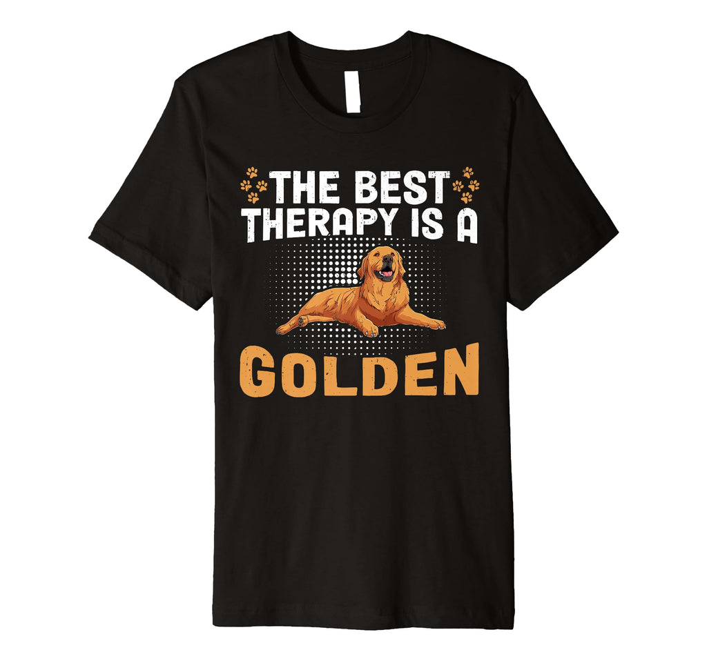 Best Therapy Is Golden Retriever T-Shirt - Fun Novelty Design for Adults - T-Shirt, Sweatshirt, Hoodie