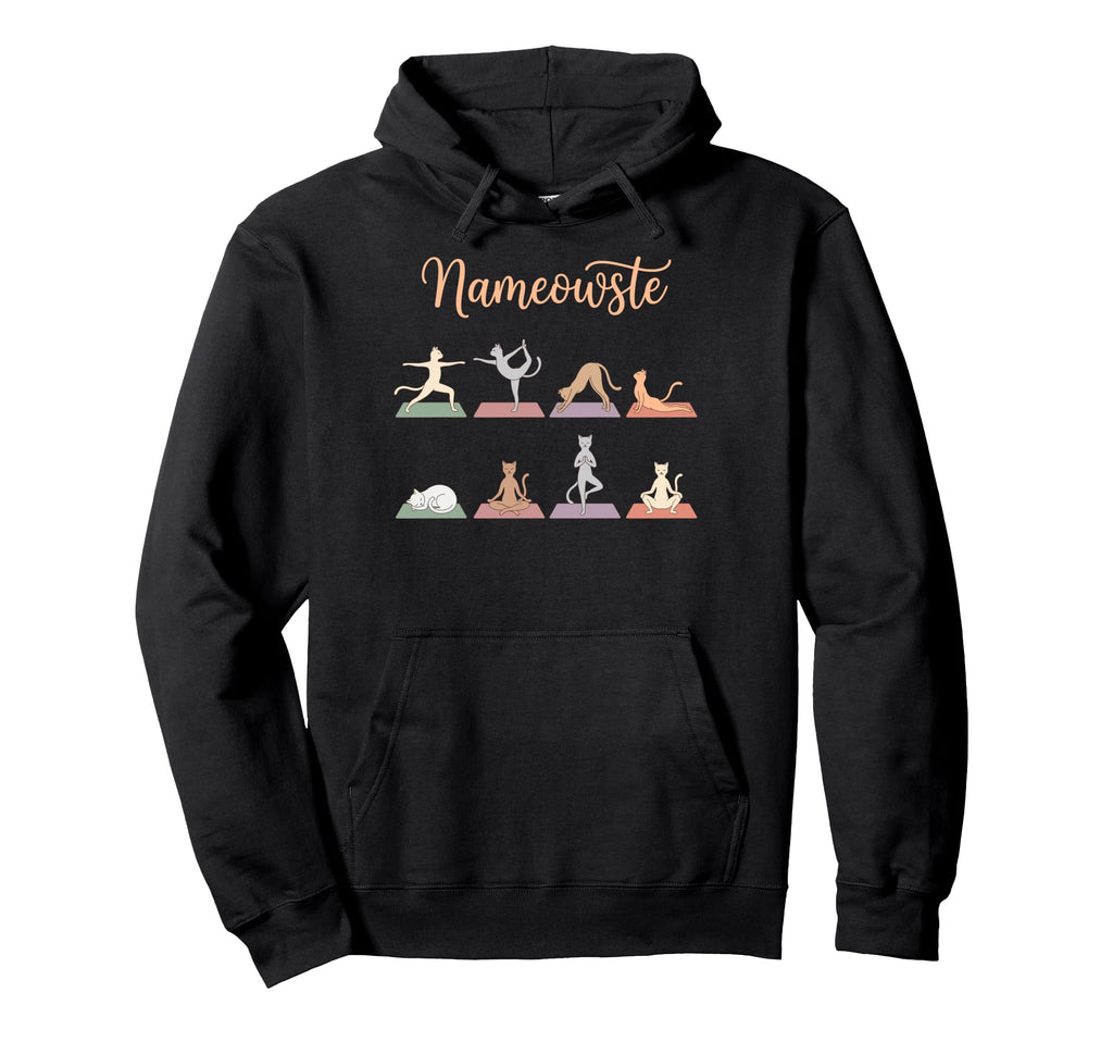 Funny Nameowste Cats Yoga Meditation Hoodie - Trendy Graphic Unisex - T-Shirt, Sweatshirt, Hoodie