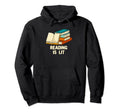 Reading Is Lit Funny Bookworm Book Hoodie - Unique Graphic for Adults - T-Shirt, Sweatshirt, Hoodie