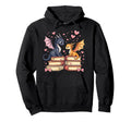 Dragons Couple Reading Books Fantasy Hoodie - Aesthetic Graphic for Adults - T-Shirt, Sweatshirt, Hoodie