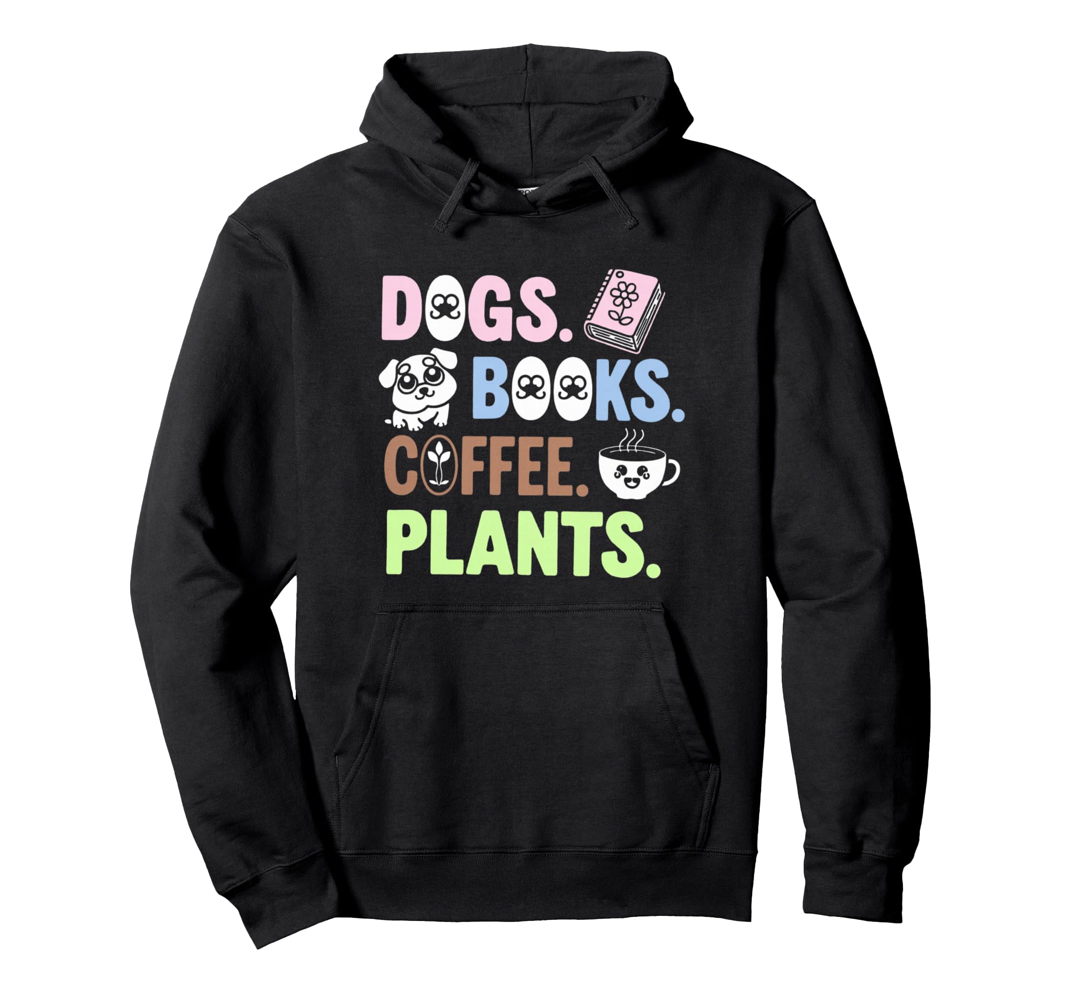 Funny Dogs Books Coffee Plant Lover Hoodie - Aesthetic Graphic Men Women - T-Shirt, Sweatshirt, Hoodie