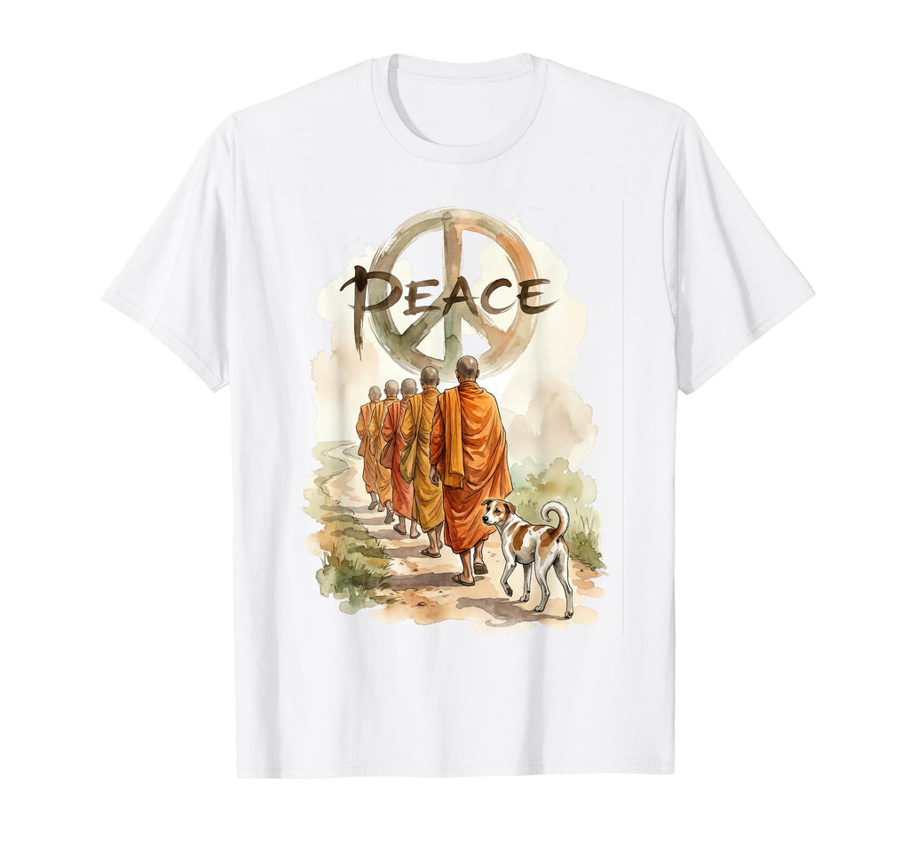 Peace Walking Monks Zen Mindful Walking T-Shirt - Aesthetic Graphic Unisex - T-Shirt, Sweatshirt, Hoodie