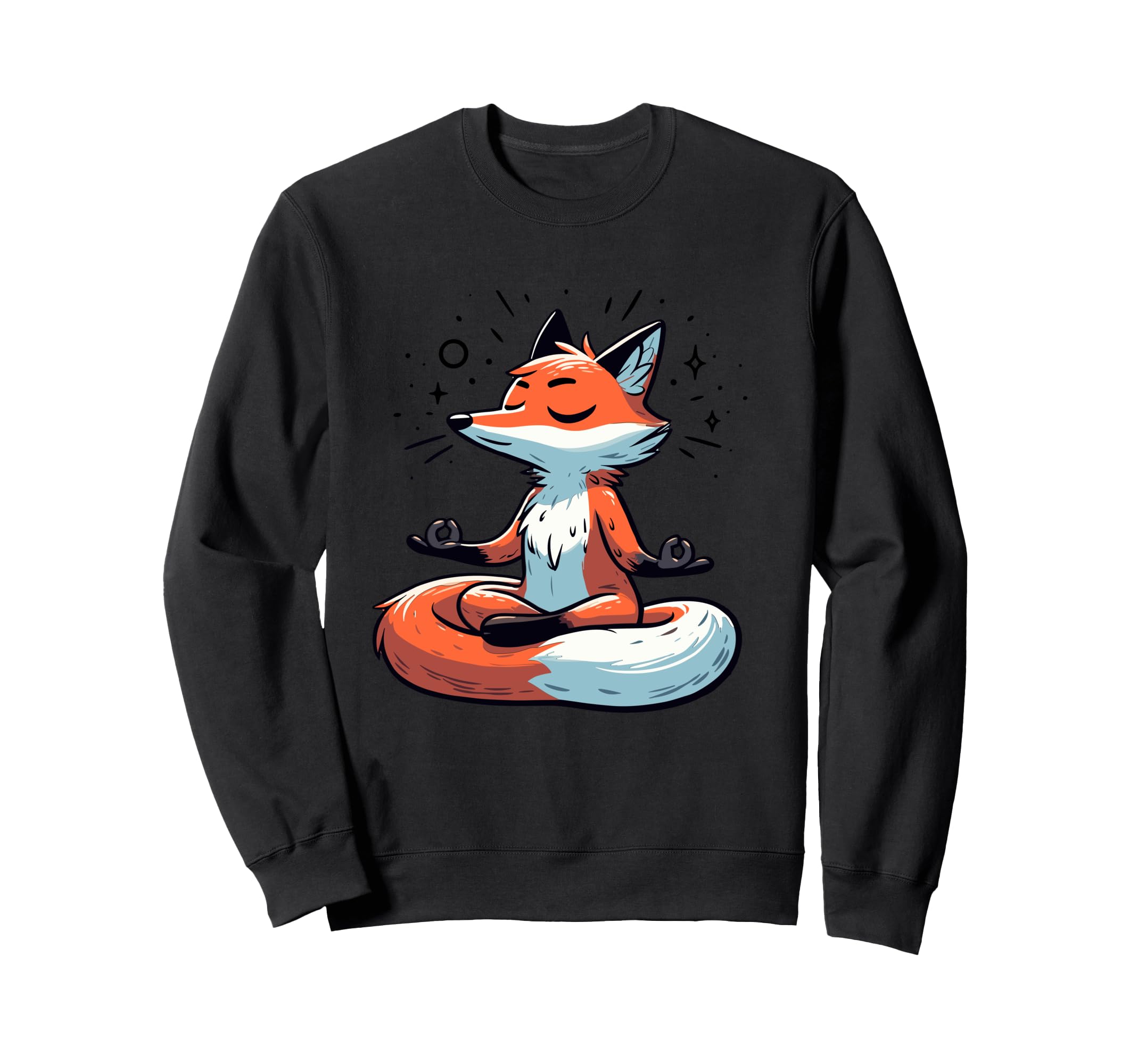 Meditation Fox Yoga Pose Sweatshirt - Fun Novelty Design for Adults - T-Shirt, Sweatshirt, Hoodie