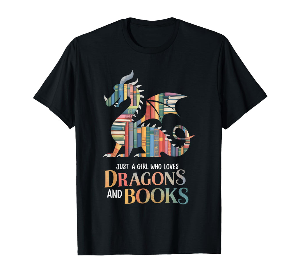 Just Who Loves Dragons And Books T-Shirt - Novelty Apparel Men Women - T-Shirt, Sweatshirt, Hoodie