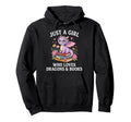 Just Who Loves Dragons And Books Hoodie - Trendy Graphic Men Women - T-Shirt, Sweatshirt, Hoodie