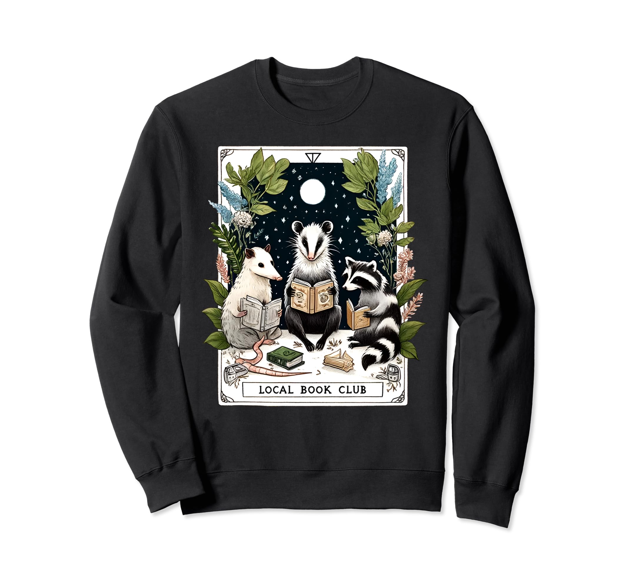 Local Book Club Funny Raccoon Reading Sweatshirt - Streetwear Style Unisex - T-Shirt, Sweatshirt, Hoodie
