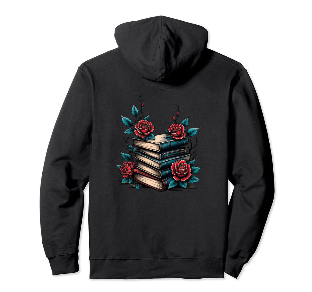 Book Worm Book Stack Reading Addict Hoodie - Fun Novelty Design Men Women - T-Shirt, Sweatshirt, Hoodie