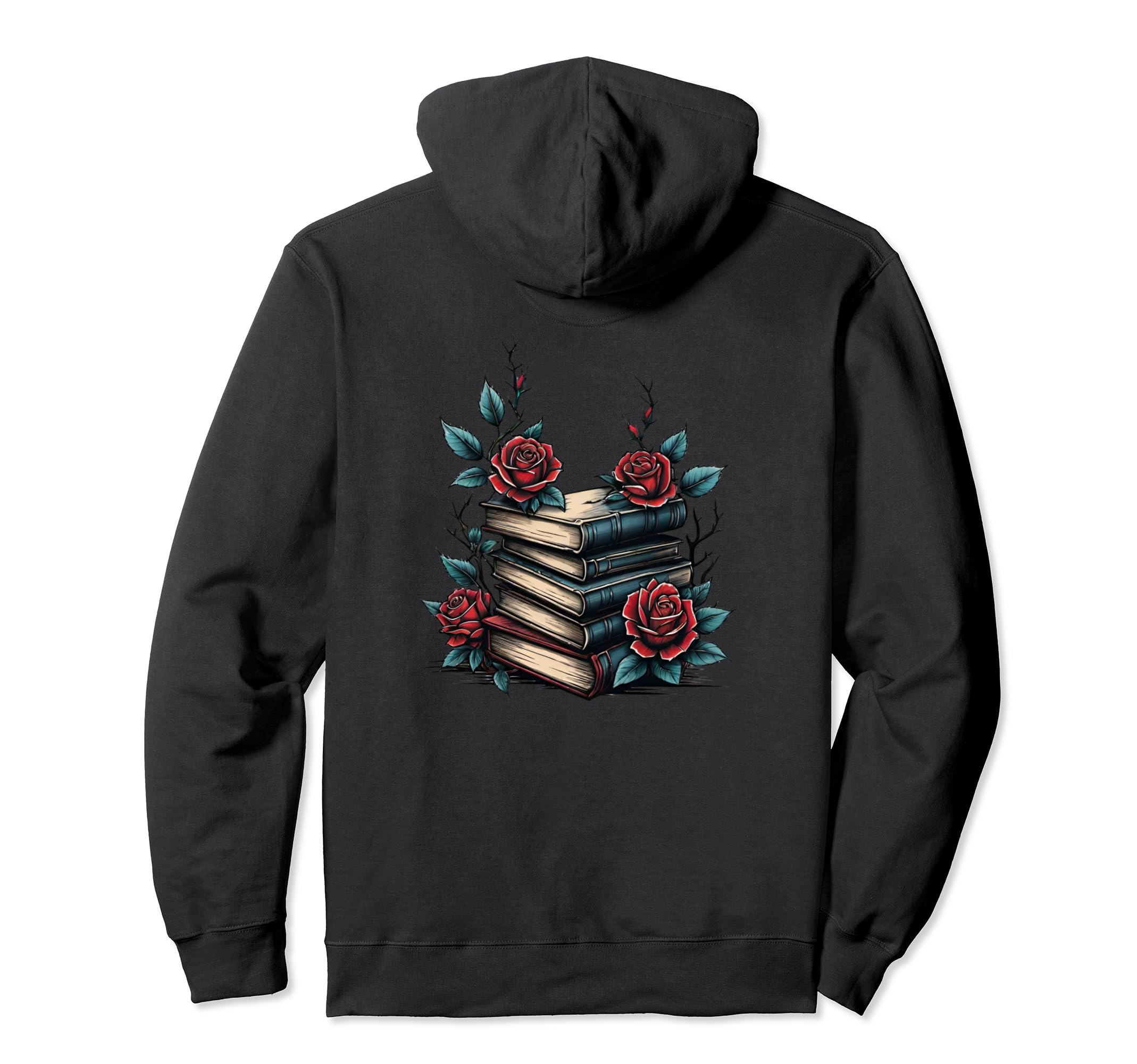 Book Worm Book Stack Reading Addict Hoodie - Fun Novelty Design Men Women - T-Shirt, Sweatshirt, Hoodie