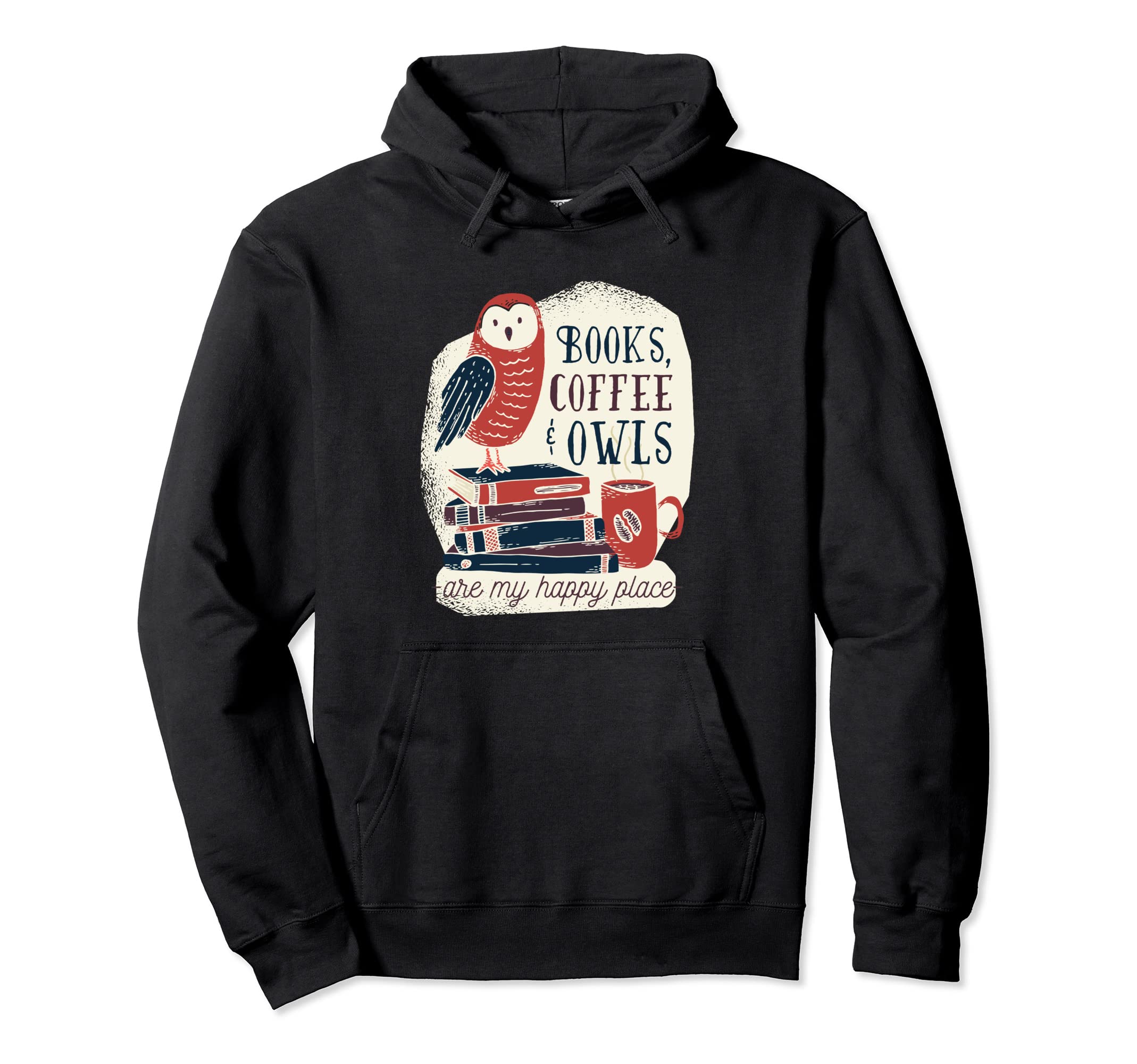 Funny Books Coffee And Owls Library Hoodie - Unique Graphic for Adults - T-Shirt, Sweatshirt, Hoodie