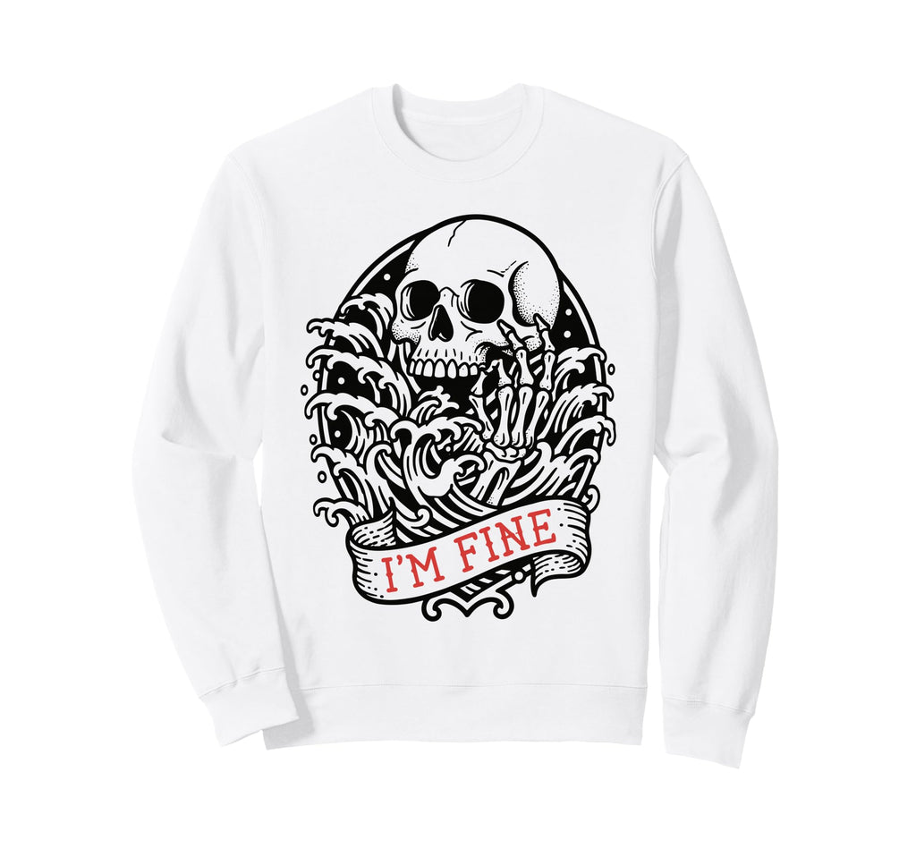 Sarcastic Im Fine Dark Drowning Sweatshirt - Graphic Print for Adults - T-Shirt, Sweatshirt, Hoodie