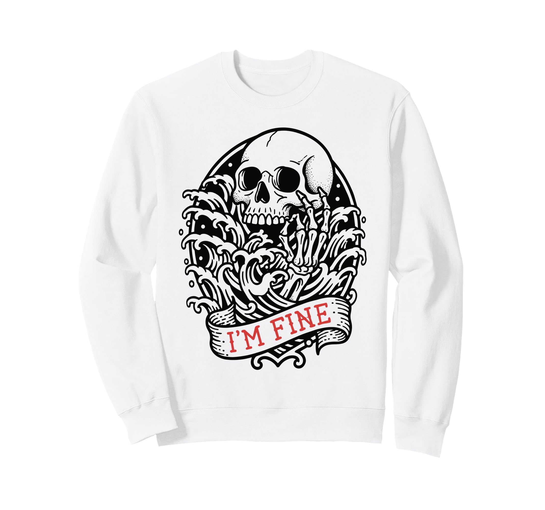 Sarcastic Im Fine Dark Drowning Sweatshirt - Graphic Print for Adults - T-Shirt, Sweatshirt, Hoodie
