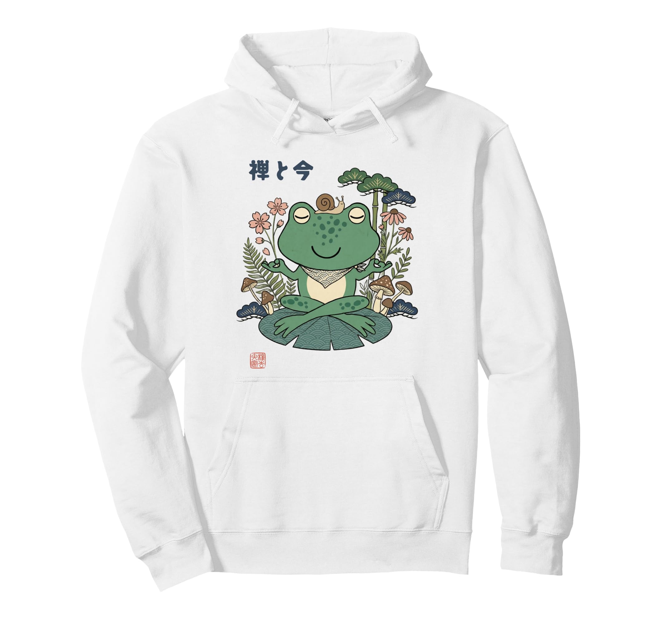 Kawaii Japanese Frog Meditation Zen Hoodie - Streetwear Style Men Women - T-Shirt, Sweatshirt, Hoodie