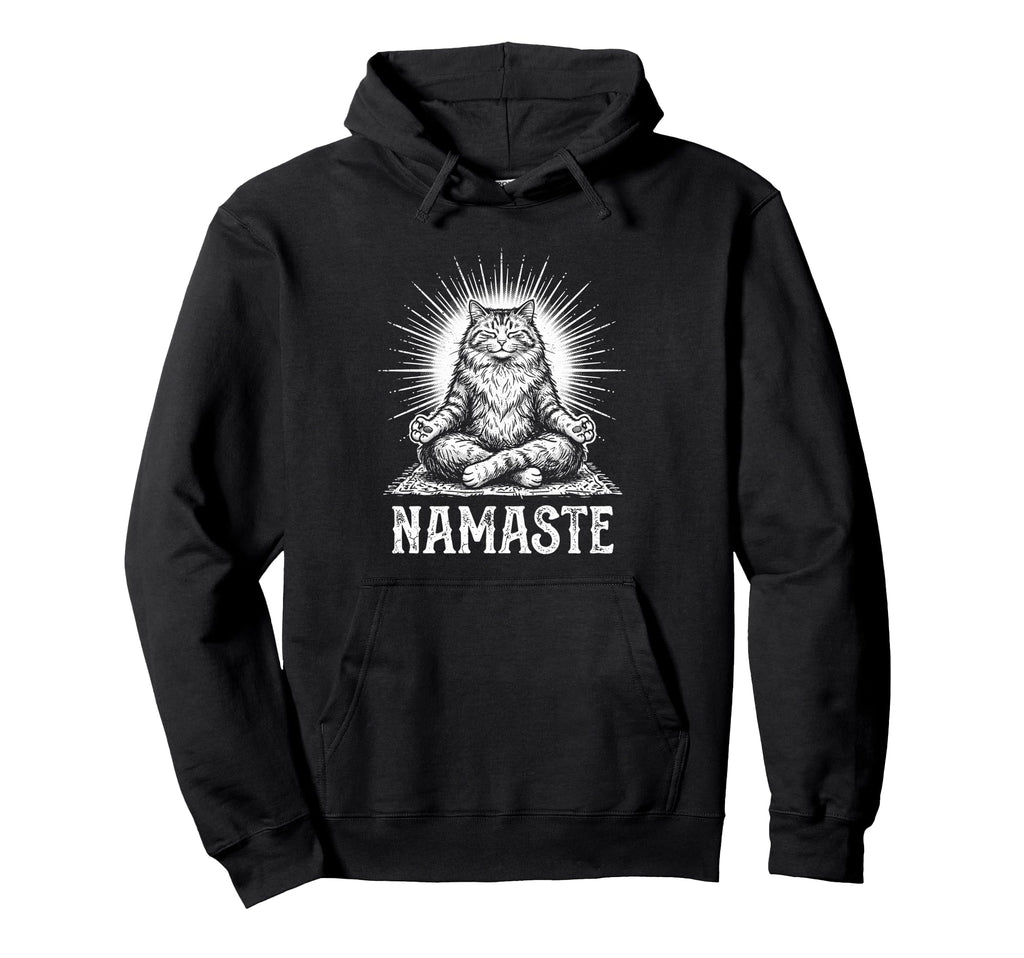 Namaste Cat Yoga Meditation Lover Zen Hoodie - Novelty Apparel Unisex - T-Shirt, Sweatshirt, Hoodie